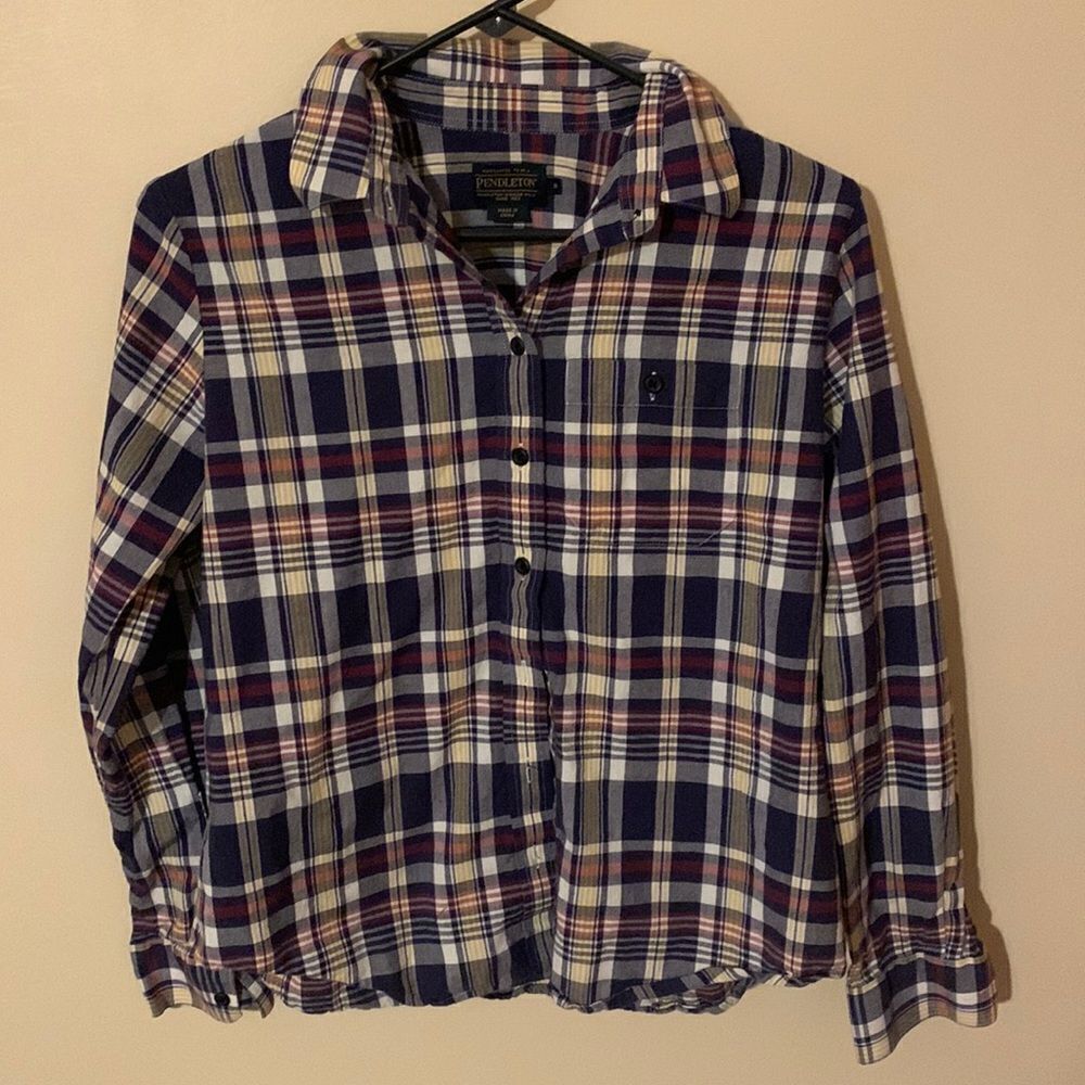 Pendleton Blue Plaid Long Sleeve Button Down Shirt Men's small